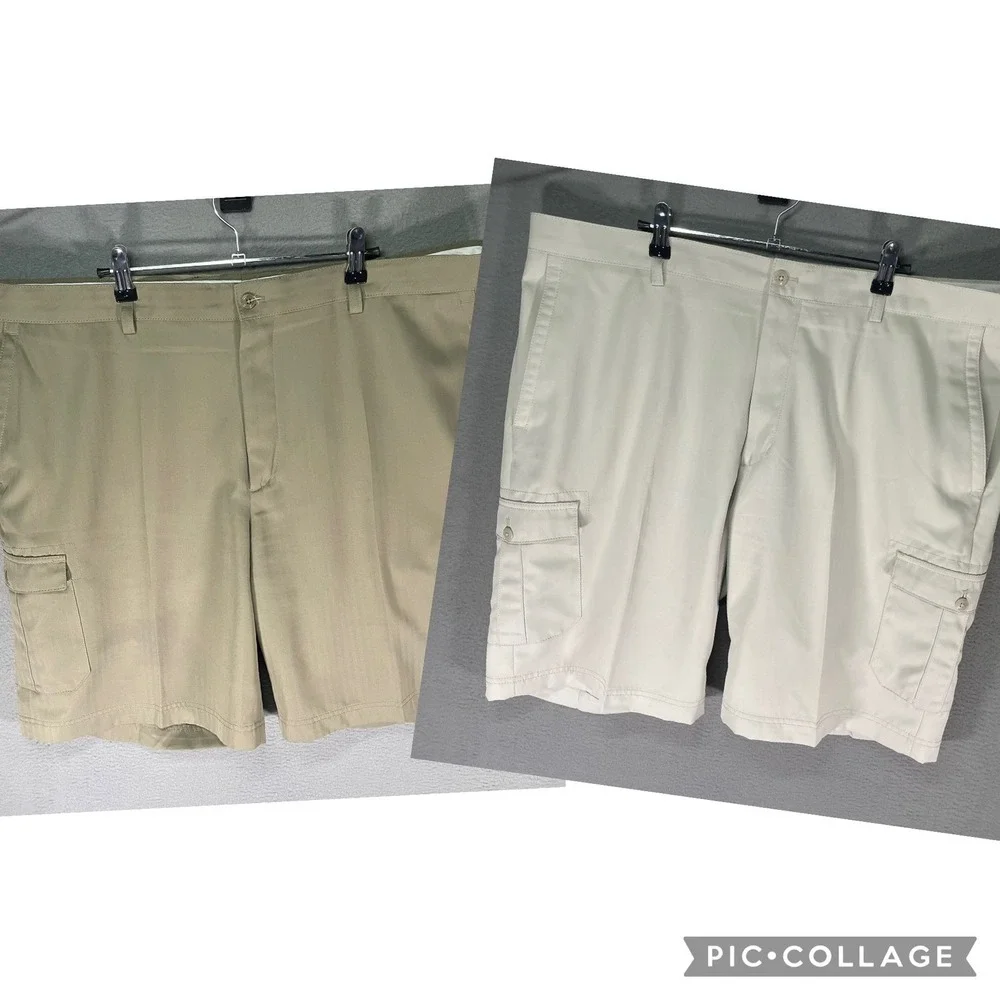 Mens Cargo Shorts Lot Size‎ 42 Island Republic Khaki Utility Hiking 2 Pair